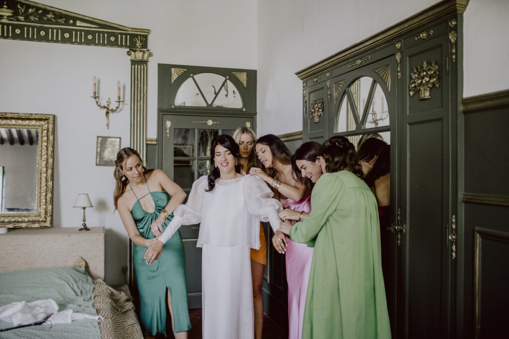 préparatifs de la mariée au Domaine de Lineau